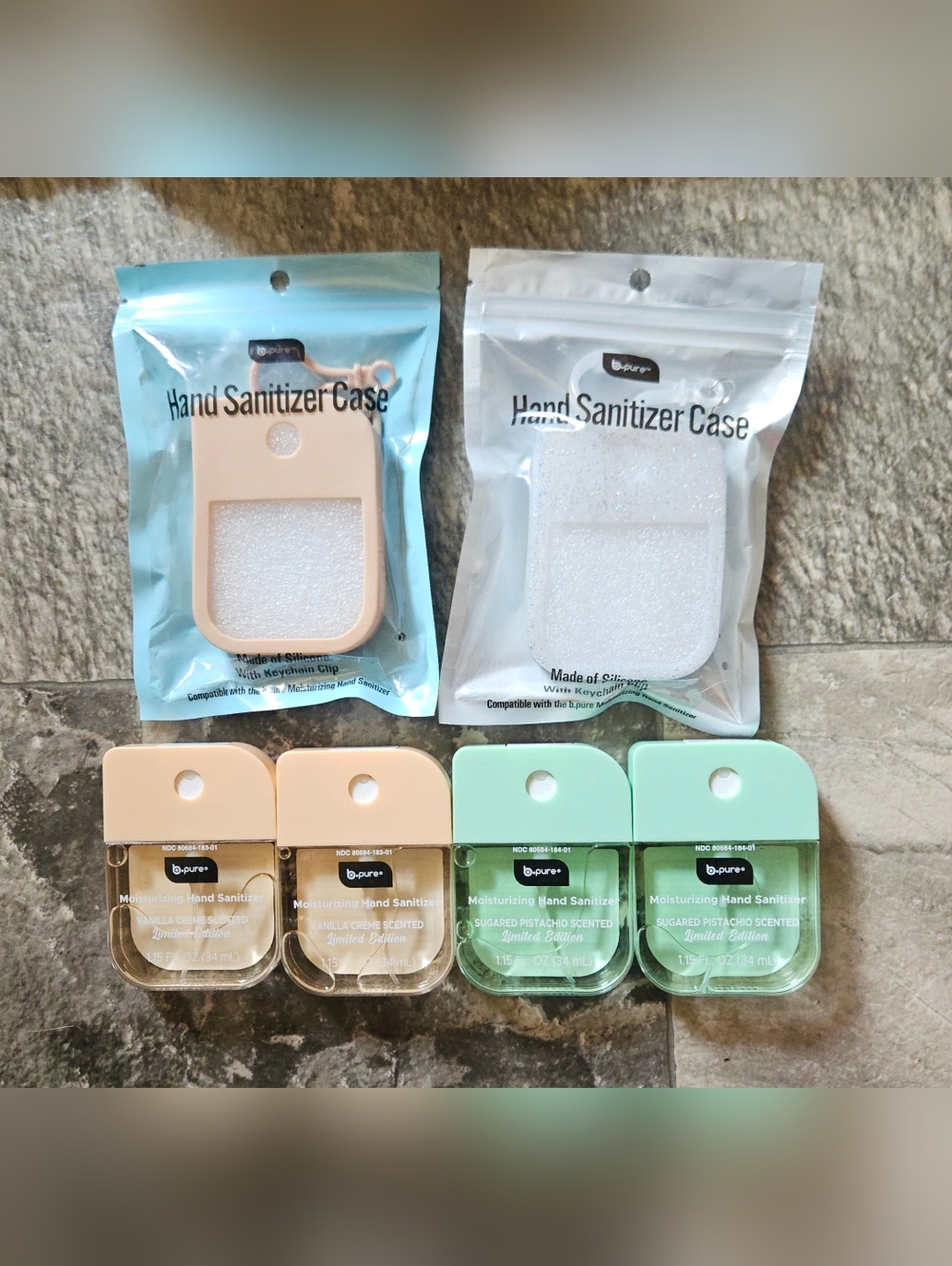 Hand Sanitizer Case & Spray Set- Sugared Pistachio & Vanilla Creme Scents BNIB